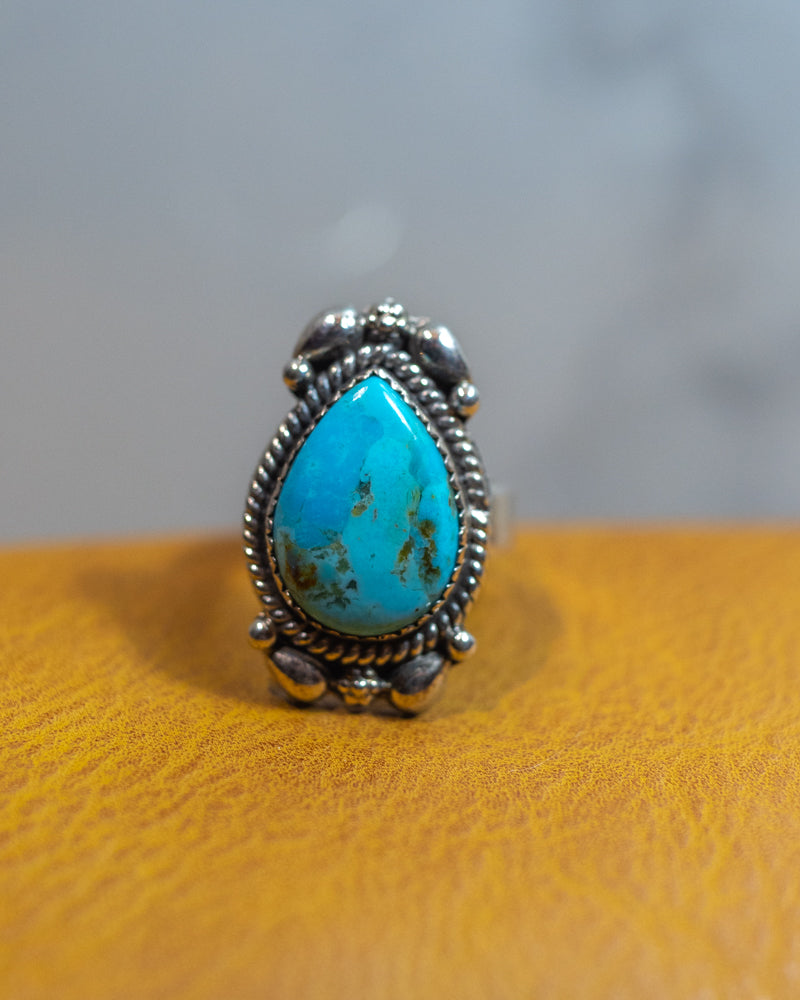 Turquoise Ring Adjustable - Smokin' Blues Turquoise