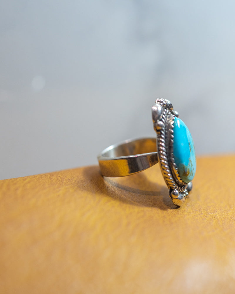 Turquoise Ring Adjustable - Smokin' Blues Turquoise