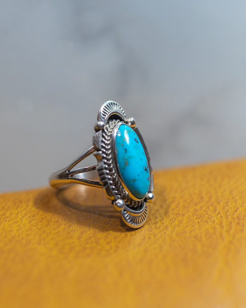 Turquoise Ring | Size 8 - Smokin' Blues Turquoise
