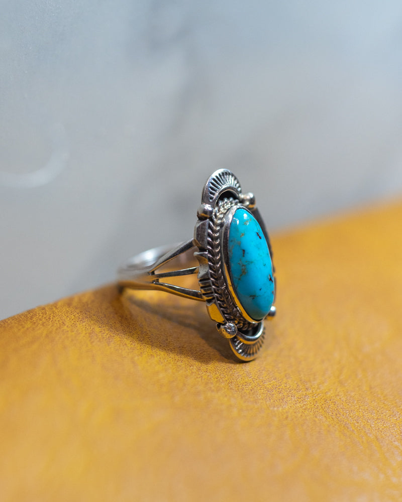 Turquoise Ring | Size 8 - Smokin' Blues Turquoise