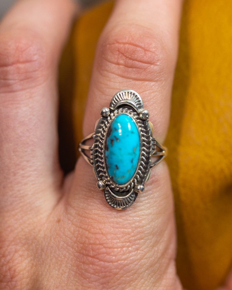 Turquoise Ring | Size 8 - Smokin' Blues Turquoise