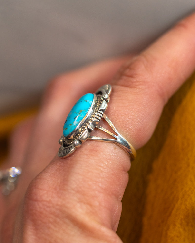 Turquoise Ring | Size 8 - Smokin' Blues Turquoise