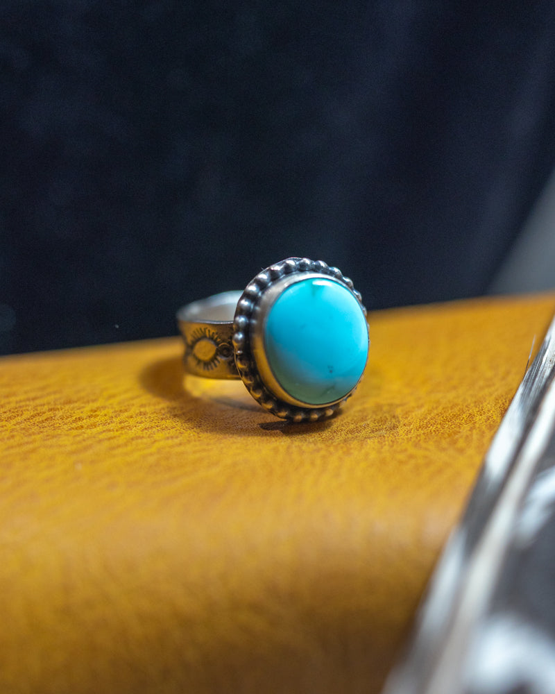 Turquoise Ring | Size 8 - Smokin' Blues Turquoise