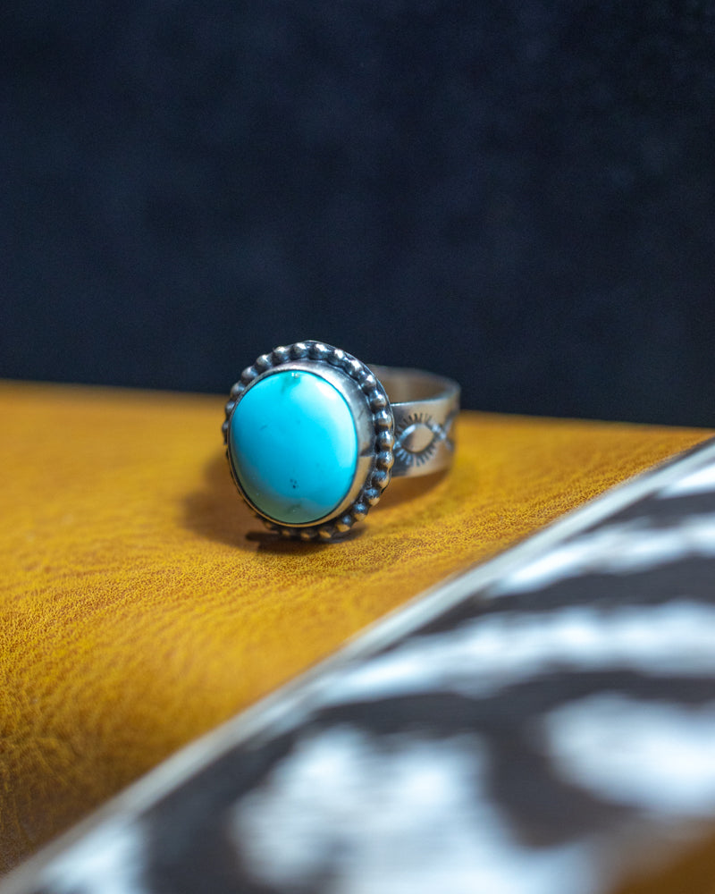 Turquoise Ring | Size 8 - Smokin' Blues Turquoise