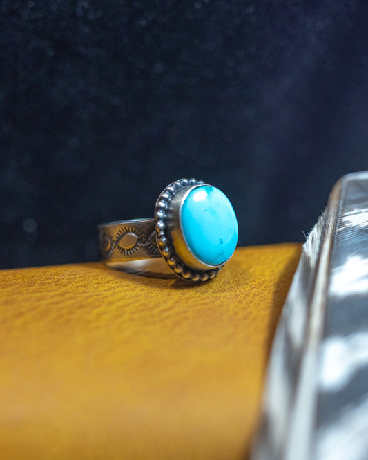 Turquoise Ring | Size 8 - Smokin' Blues Turquoise