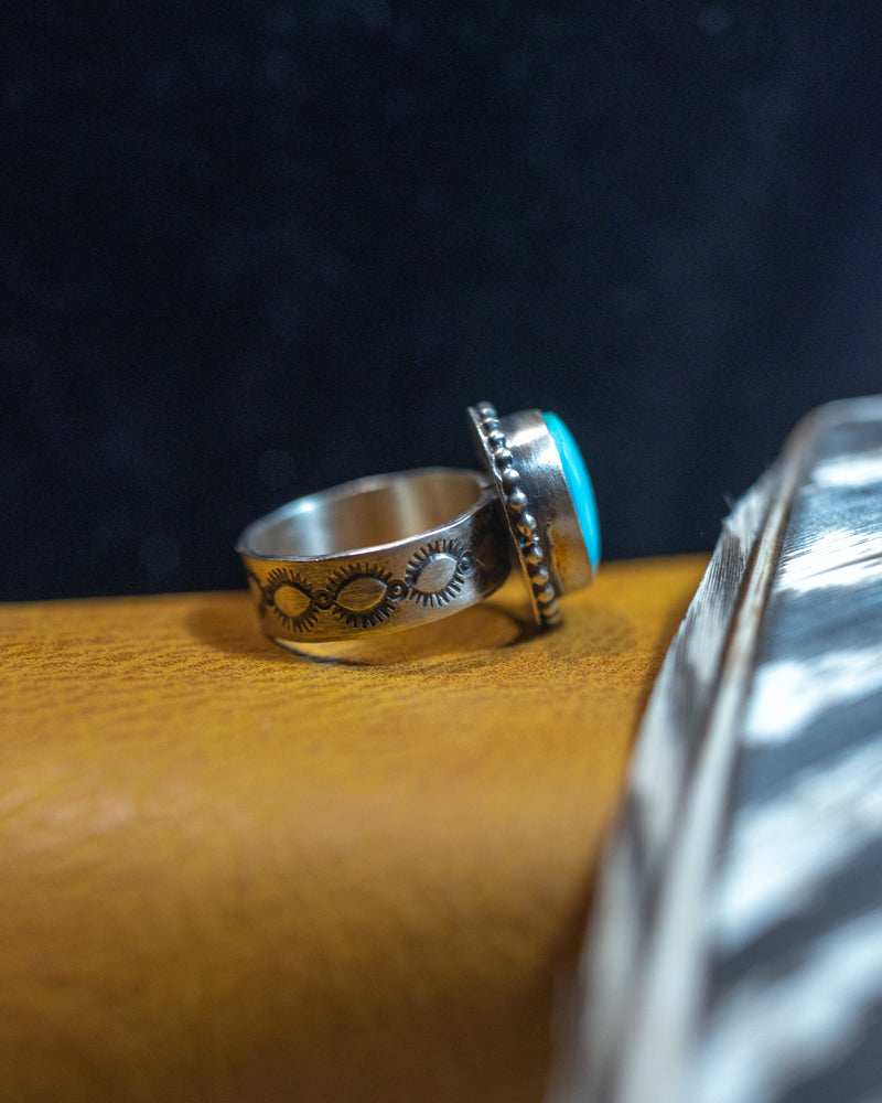 Turquoise Ring | Size 8 - Smokin' Blues Turquoise