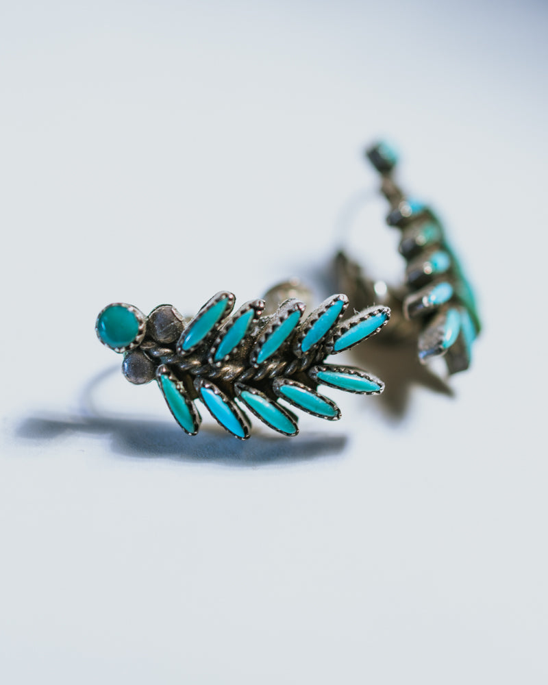 Turquoise Ear Cuff / Earrings - Smokin' Blues Turquoise