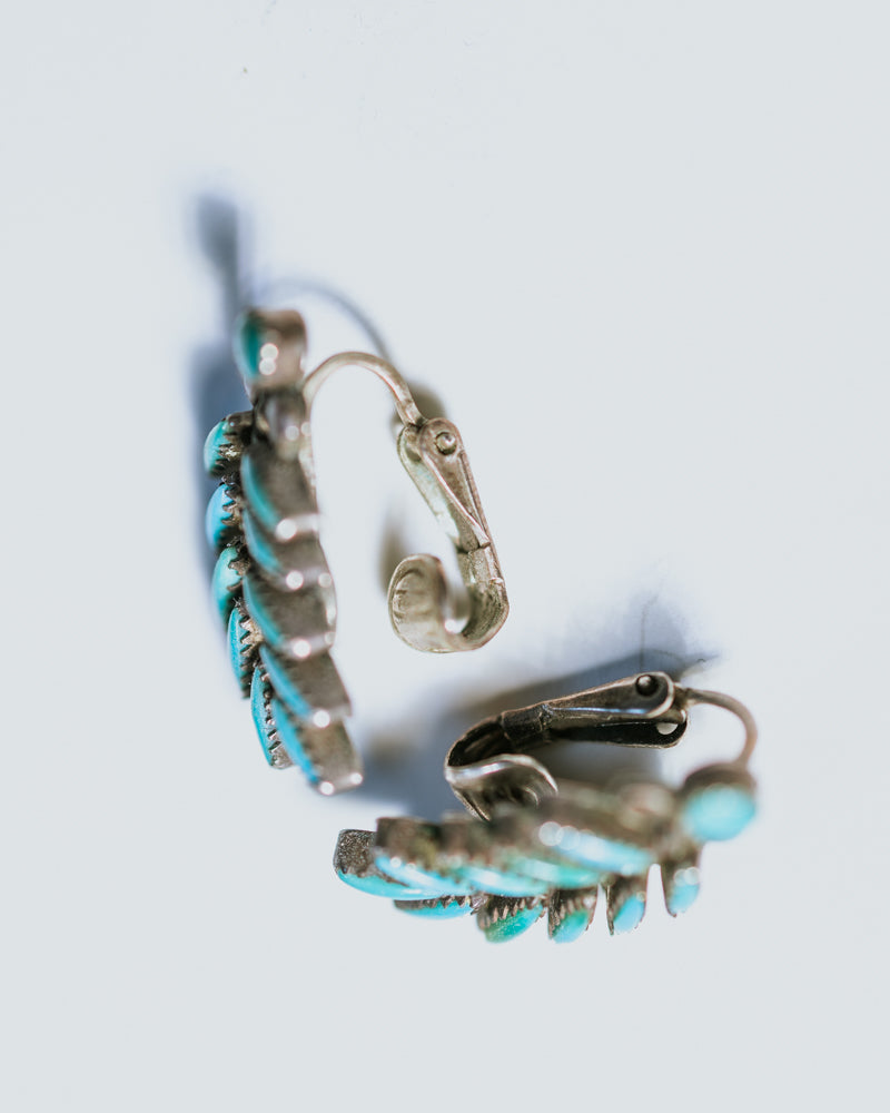 Turquoise Ear Cuff / Earrings - Smokin' Blues Turquoise