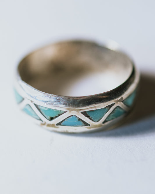 Turquoise Stacker Ring Size 6 - Smokin' Blues Turquoise