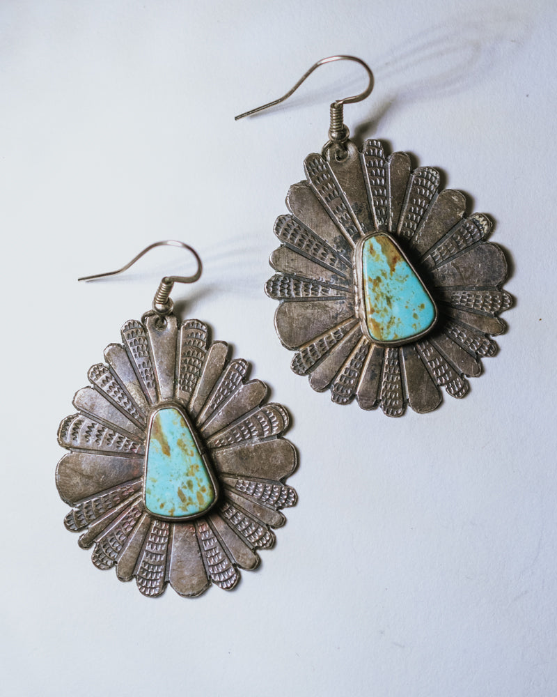 Sterling Silver & Turquoise Earrings - Smokin' Blues Turquoise