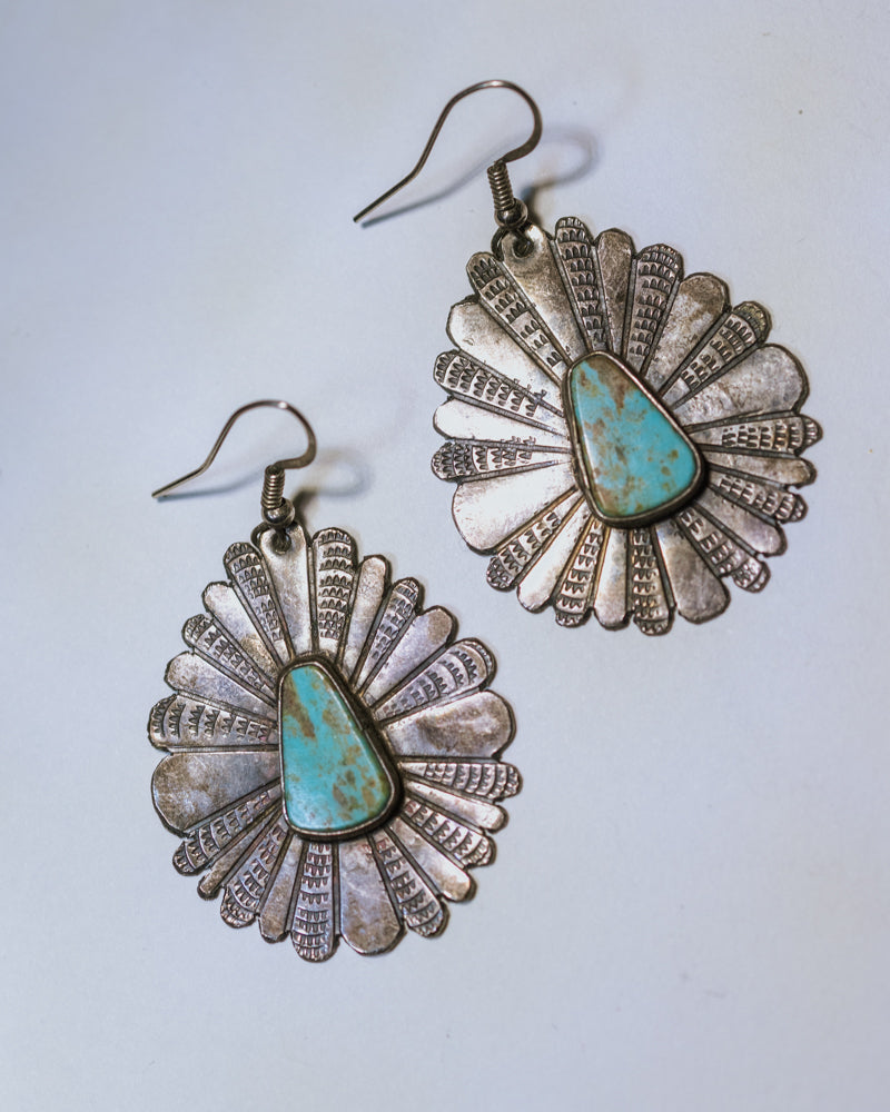 Sterling Silver & Turquoise Earrings - Smokin' Blues Turquoise