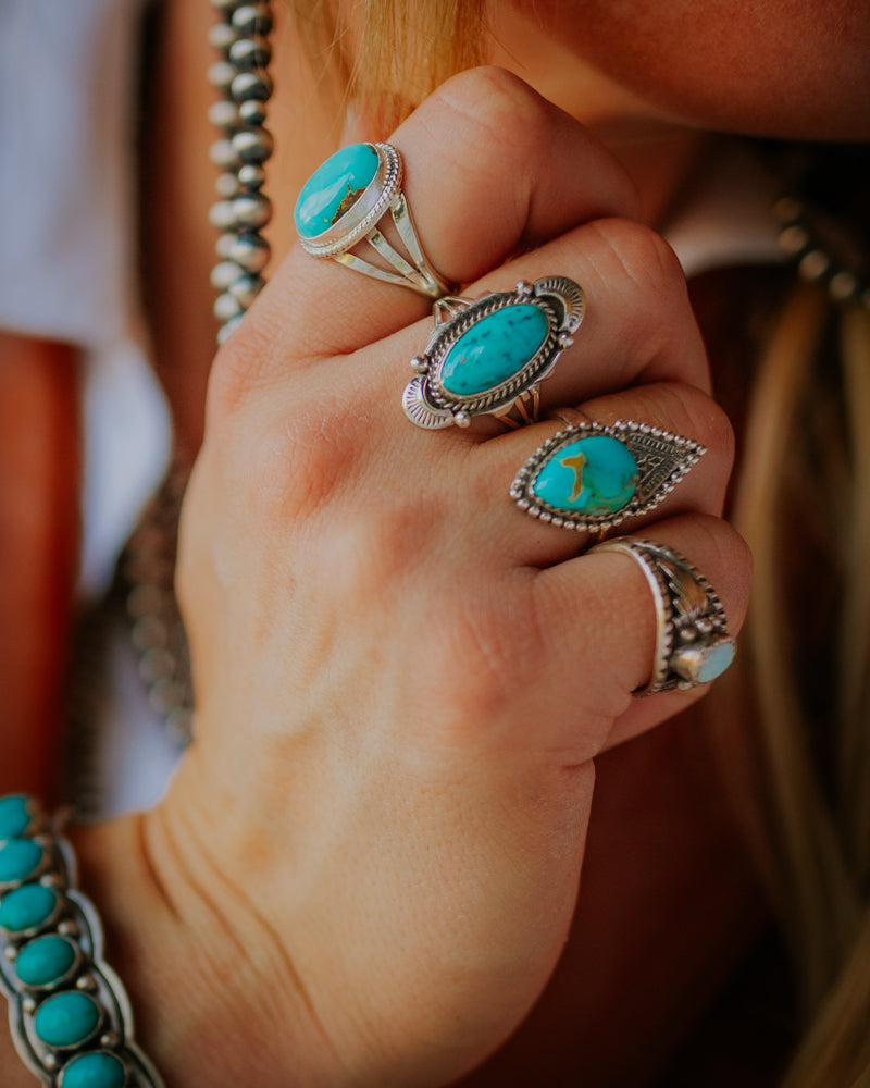 Turquoise Ring Size 7 - Smokin' Blues Turquoise