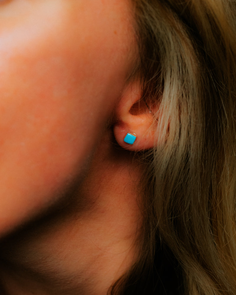 Turquoise Earrings - Smokin' Blues Turquoise