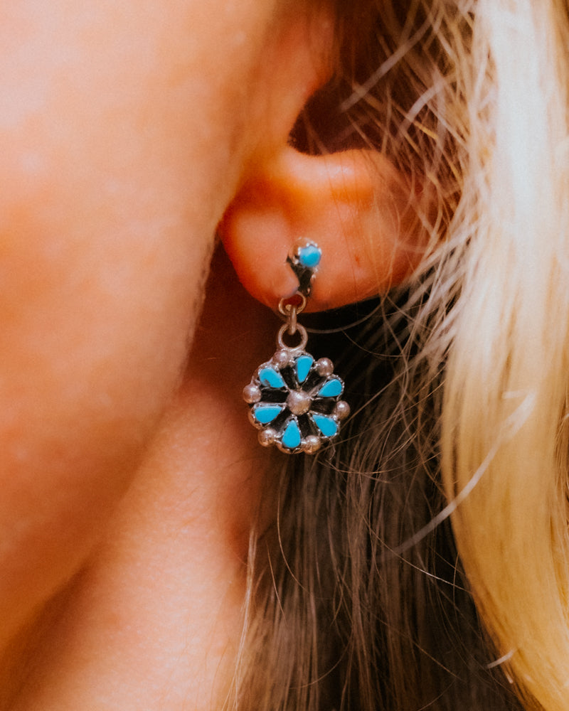 Turquoise Earrings - Smokin' Blues Turquoise