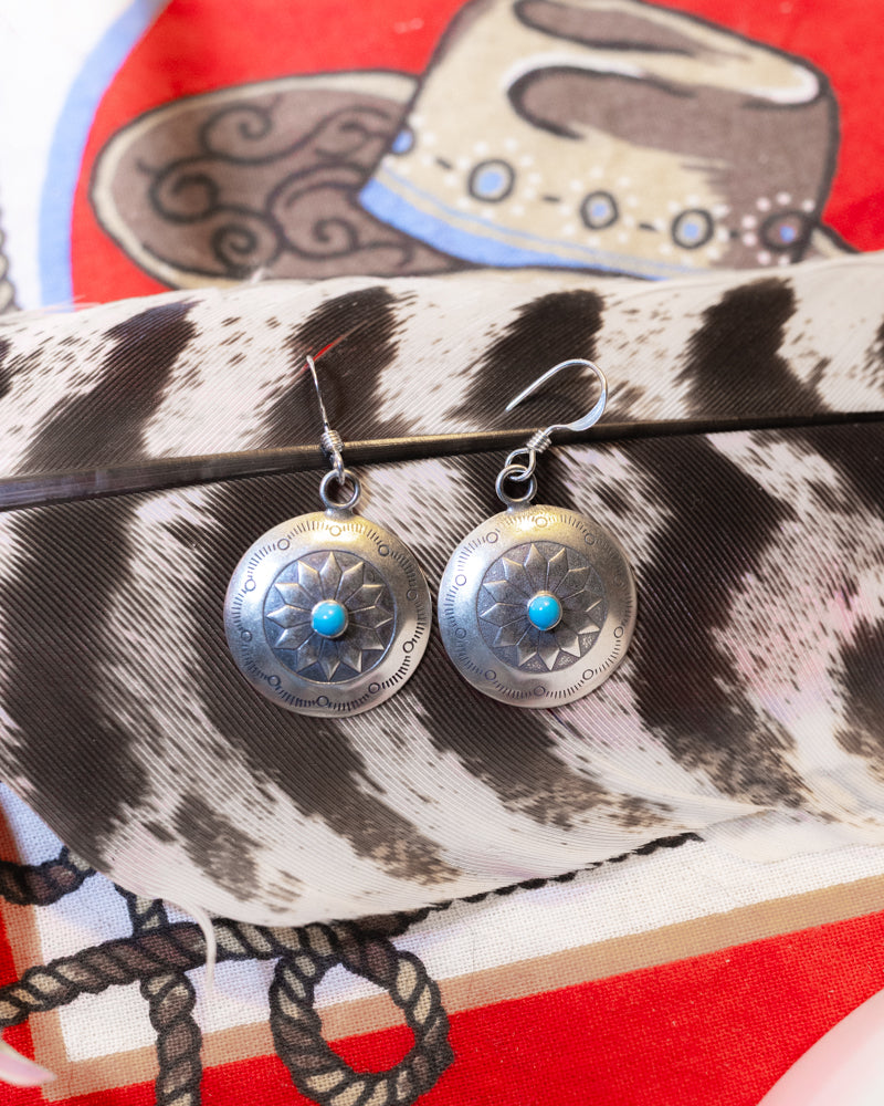 Sterling Silver Turquoise Earrings - Smokin' Blues Turquoise