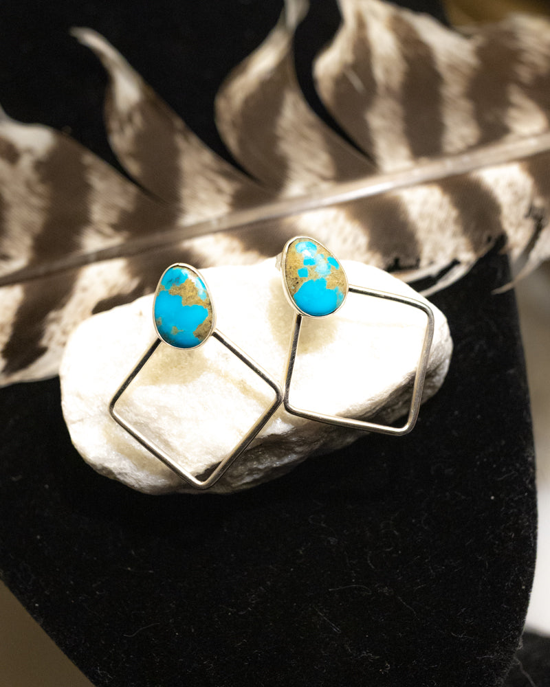Turquoise Earrings - Smokin' Blues Turquoise