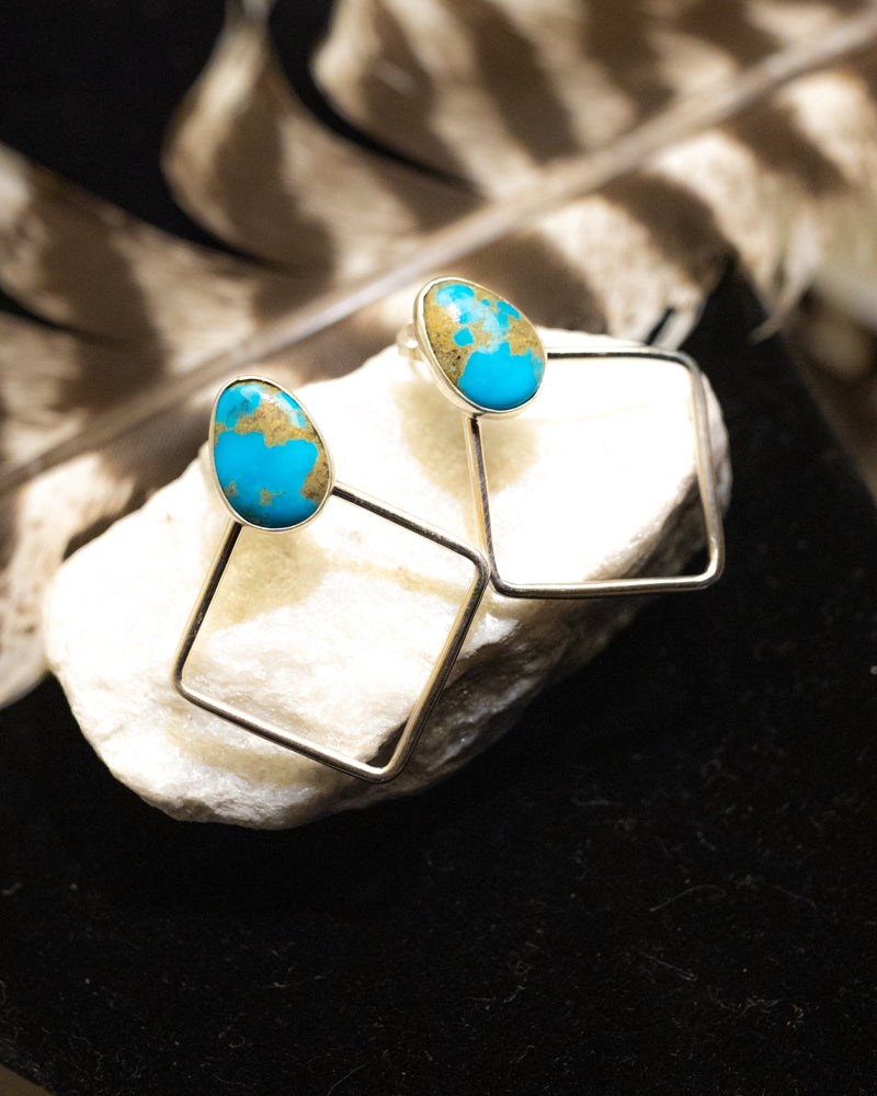 Turquoise Earrings - Smokin' Blues Turquoise