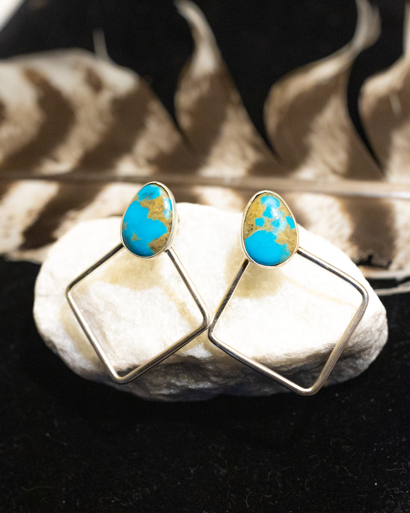 Turquoise Earrings - Smokin' Blues Turquoise