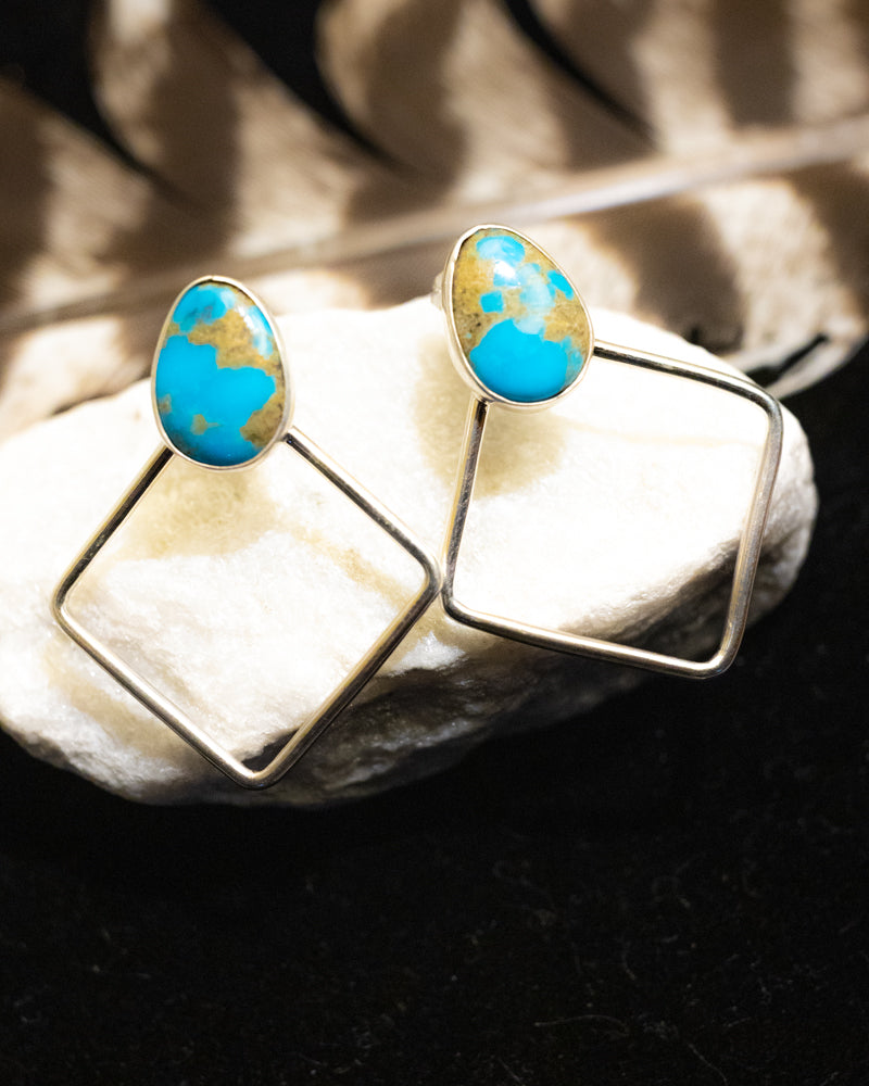 Turquoise Earrings - Smokin' Blues Turquoise