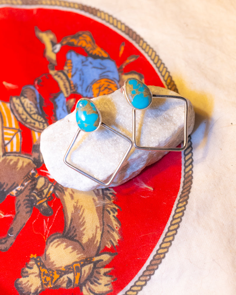 Turquoise Earrings - Smokin' Blues Turquoise