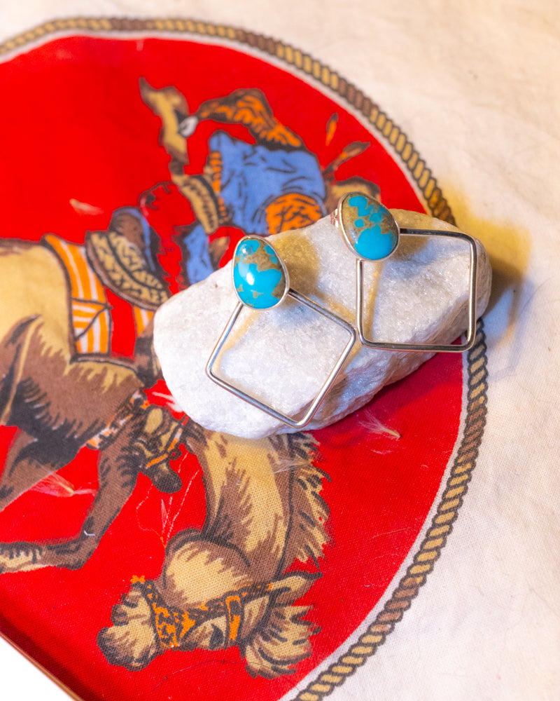 Turquoise Earrings - Smokin' Blues Turquoise