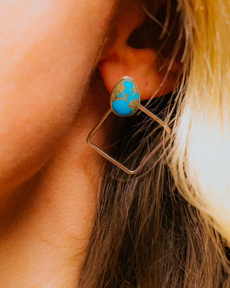 Turquoise Earrings - Smokin' Blues Turquoise