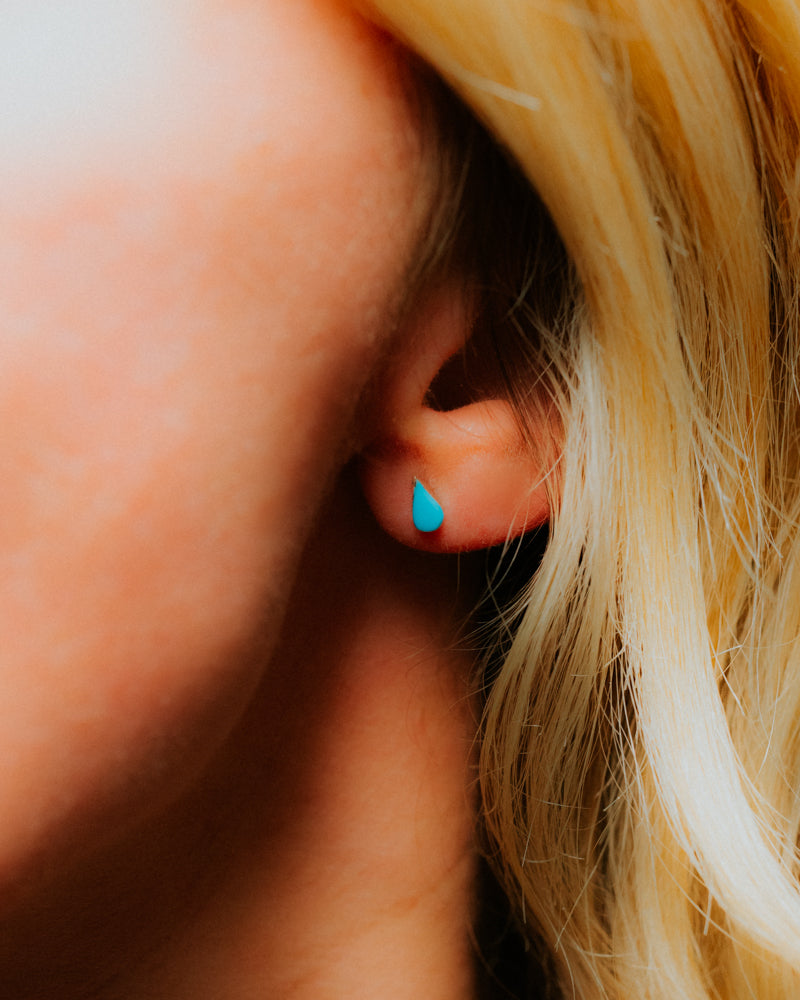 Turquoise Earrings - Smokin' Blues Turquoise
