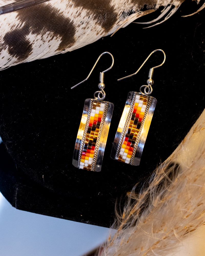 Navajo Bead Earrings - Smokin' Blues Turquoise