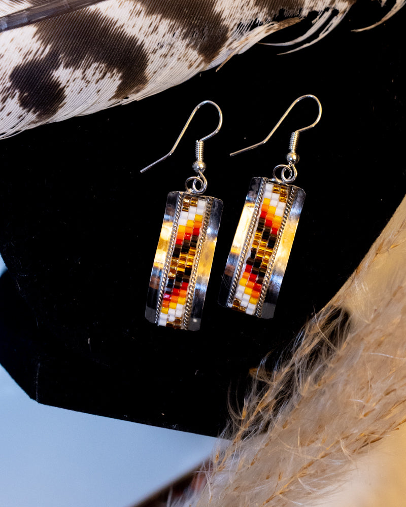 Navajo Bead Earrings - Smokin' Blues Turquoise