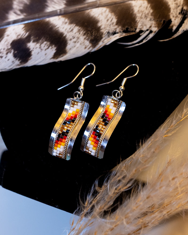 Navajo Bead Earrings - Smokin' Blues Turquoise
