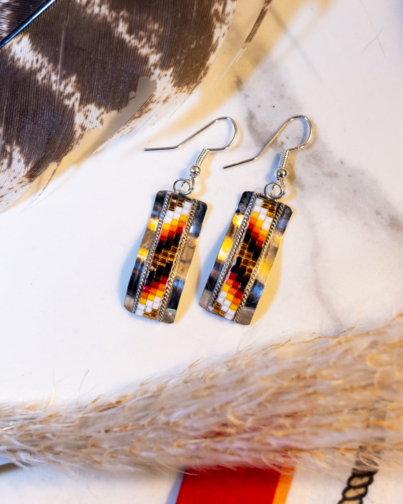 Navajo Bead Earrings - Smokin' Blues Turquoise