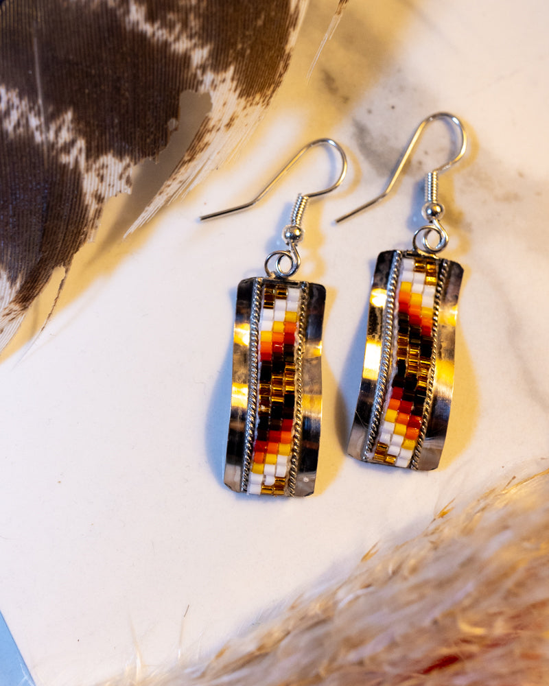 Navajo Bead Earrings - Smokin' Blues Turquoise