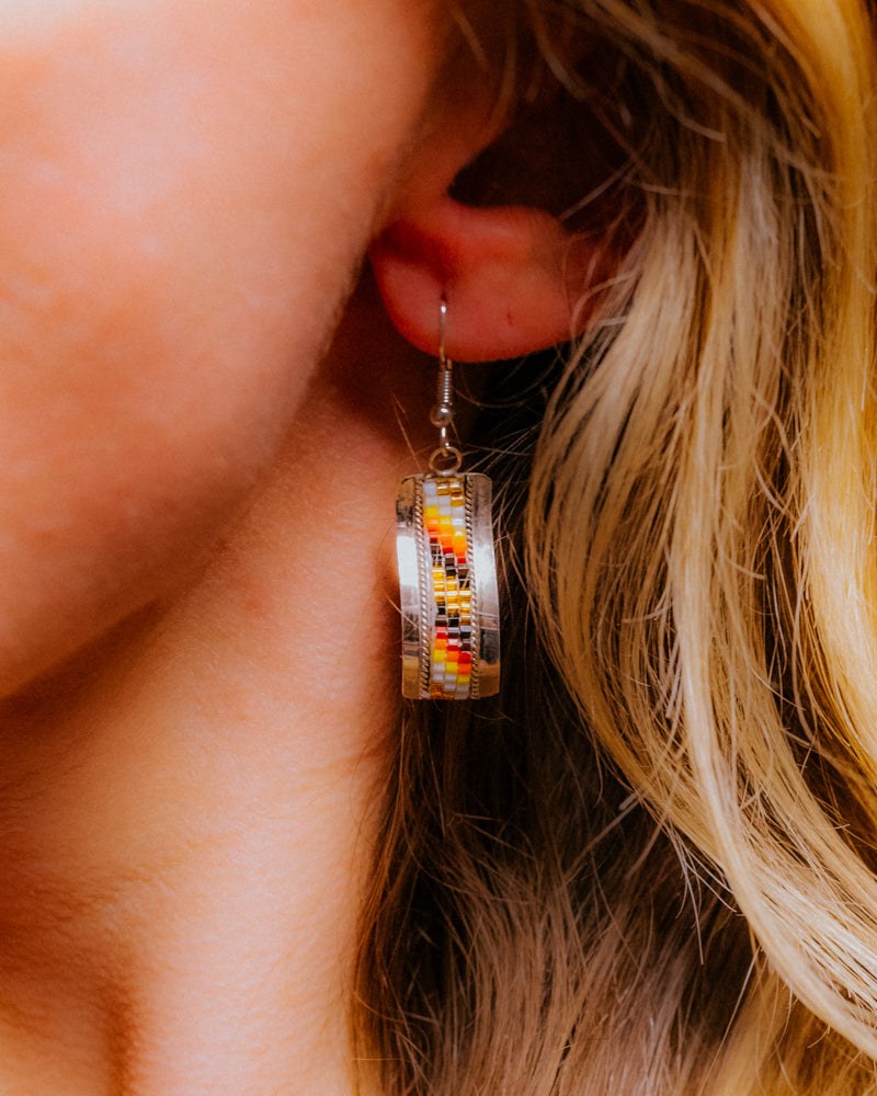 Navajo Bead Earrings - Smokin' Blues Turquoise