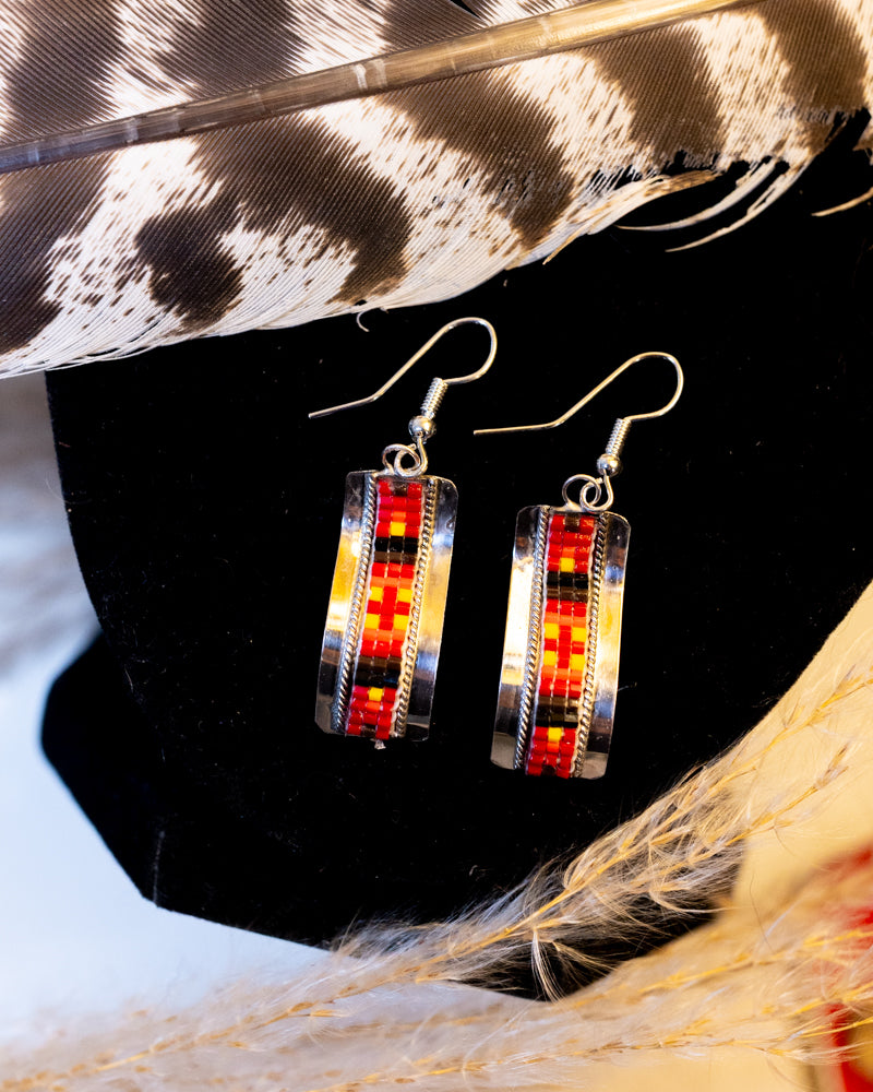 Navajo Bead Earrings - Smokin' Blues Turquoise