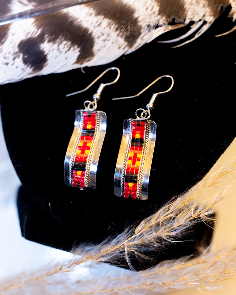 Navajo Bead Earrings - Smokin' Blues Turquoise