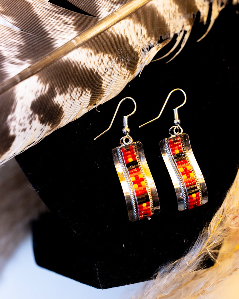 Navajo Bead Earrings - Smokin' Blues Turquoise