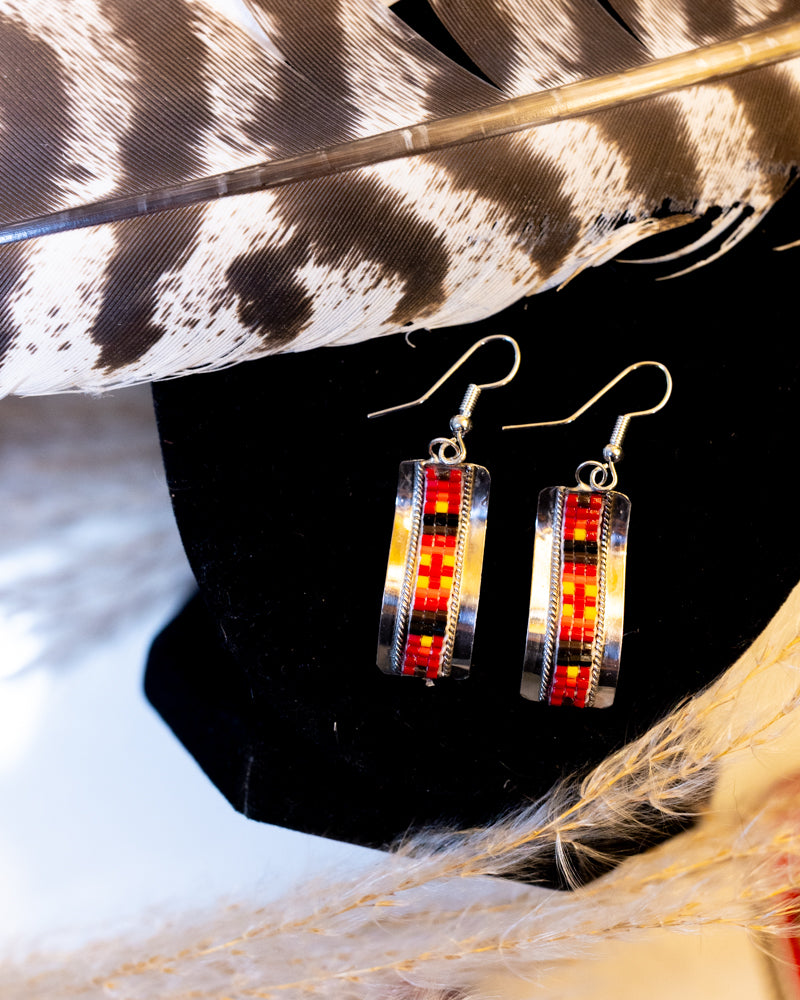 Navajo Bead Earrings - Smokin' Blues Turquoise