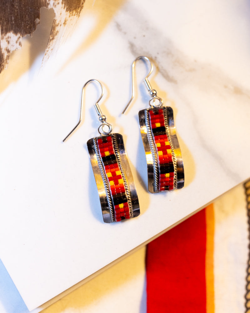 Navajo Bead Earrings - Smokin' Blues Turquoise
