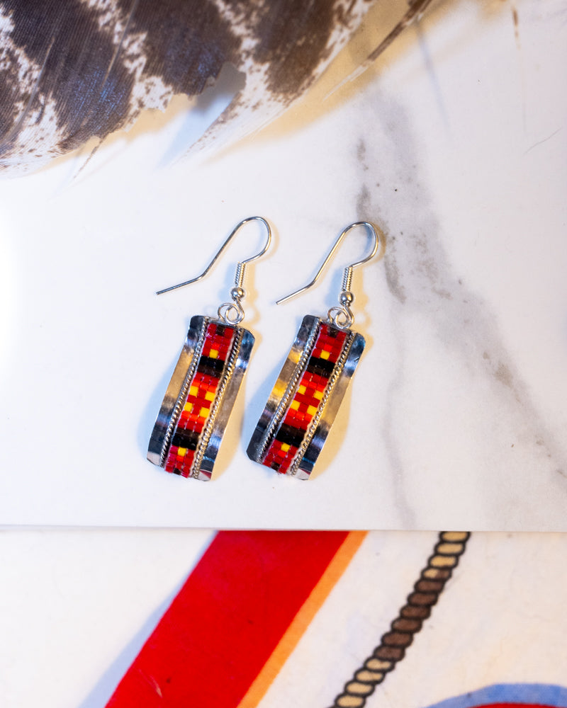 Navajo Bead Earrings - Smokin' Blues Turquoise