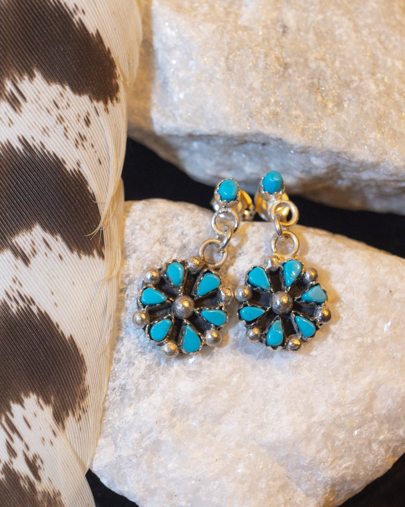Turquoise Earrings - Smokin' Blues Turquoise