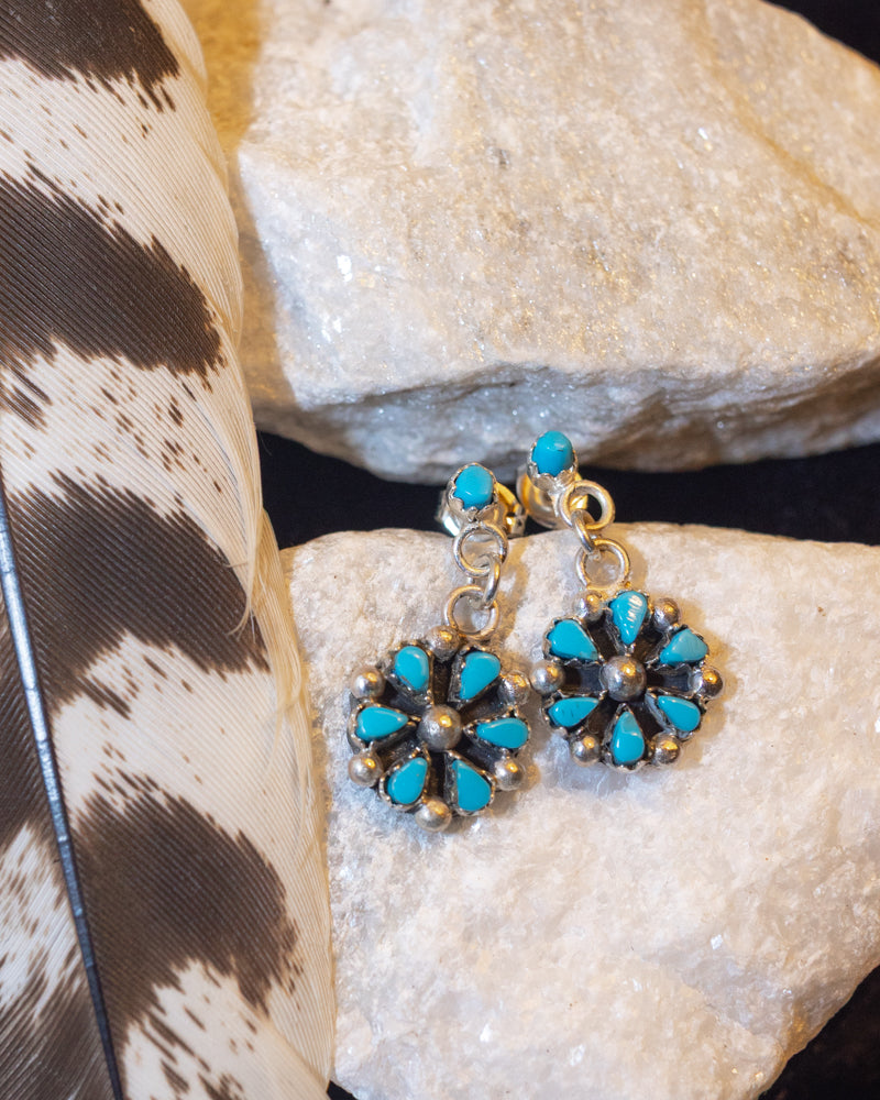 Turquoise Earrings - Smokin' Blues Turquoise