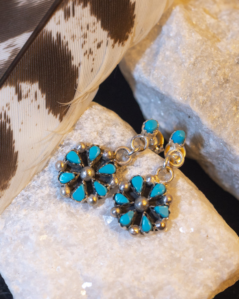 Turquoise Earrings - Smokin' Blues Turquoise