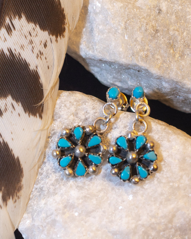 Turquoise Earrings - Smokin' Blues Turquoise