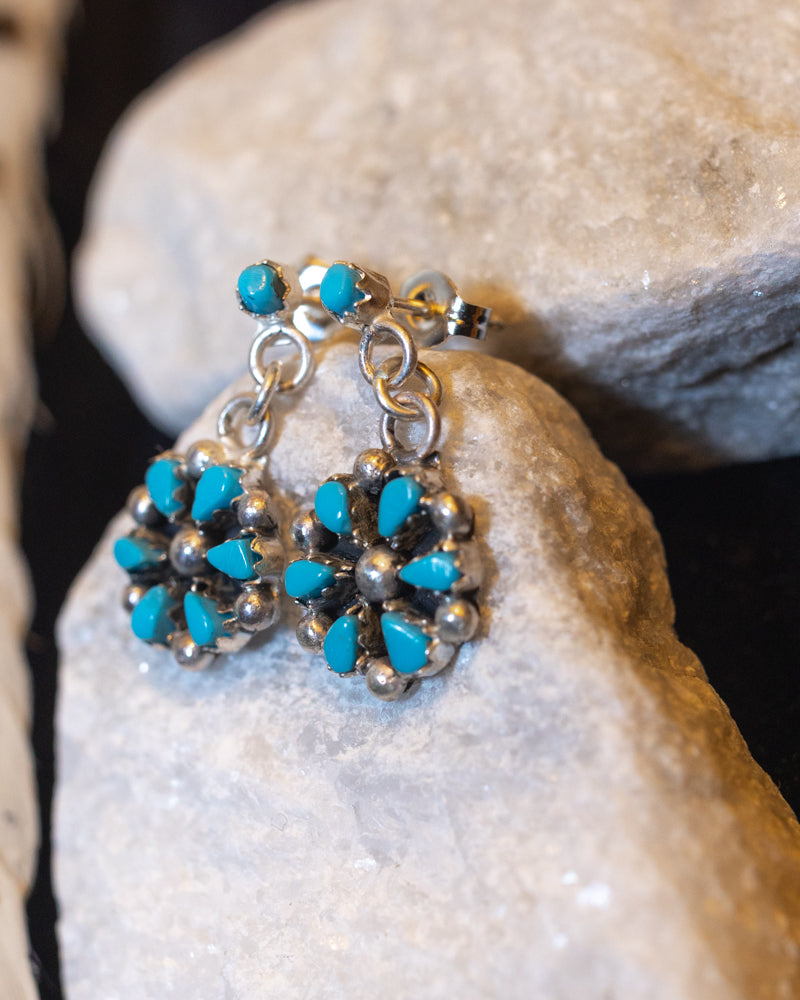 Turquoise Earrings - Smokin' Blues Turquoise