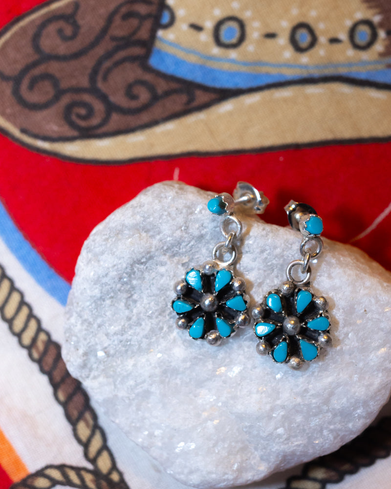 Turquoise Earrings - Smokin' Blues Turquoise