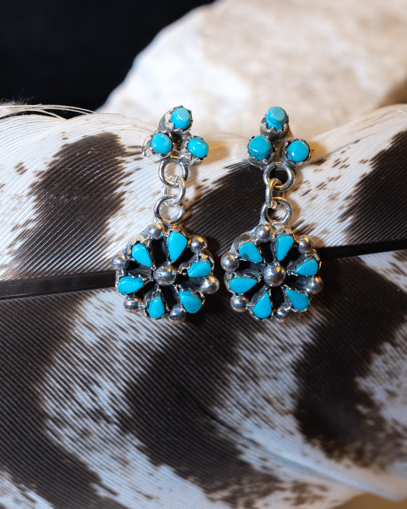 Turquoise Earrings - Smokin' Blues Turquoise