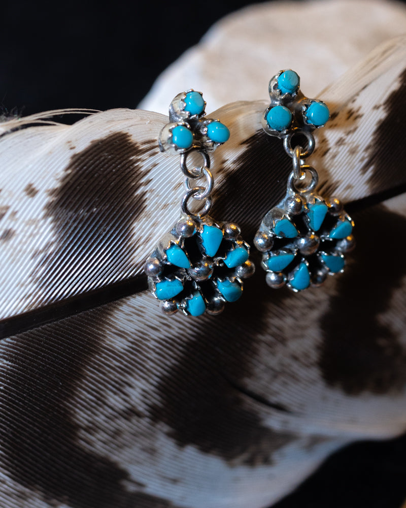 Turquoise Earrings - Smokin' Blues Turquoise
